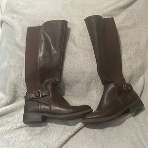 9 West Brown Riding Boots